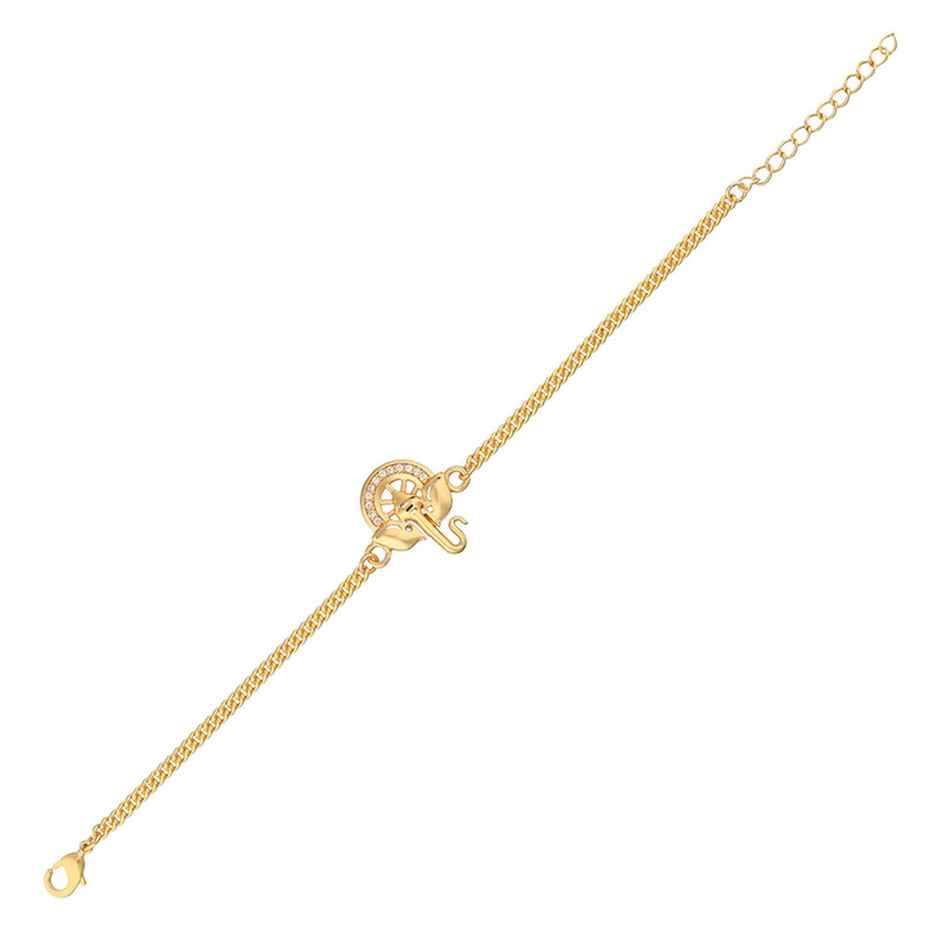 Gold Tone BraceletStyle Rakhi | Voylla