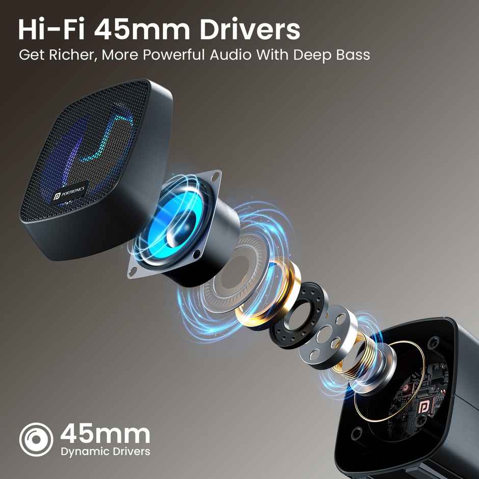 Portronics In Tune 6 6W HD Sound 2.0 Channel Portable Desktop Speaker | Black