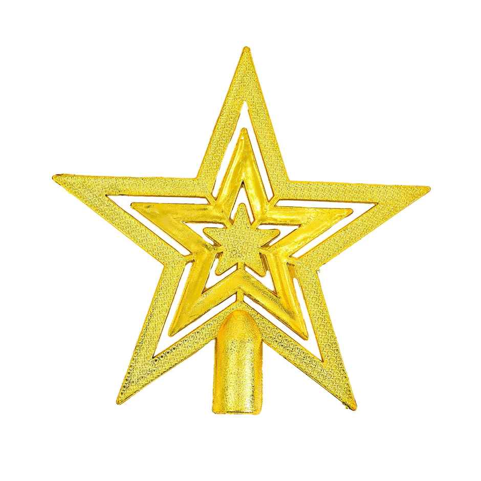 Christmas Tree Top Decorative Star | Golden | Sparkling Tree Topper | Picfest