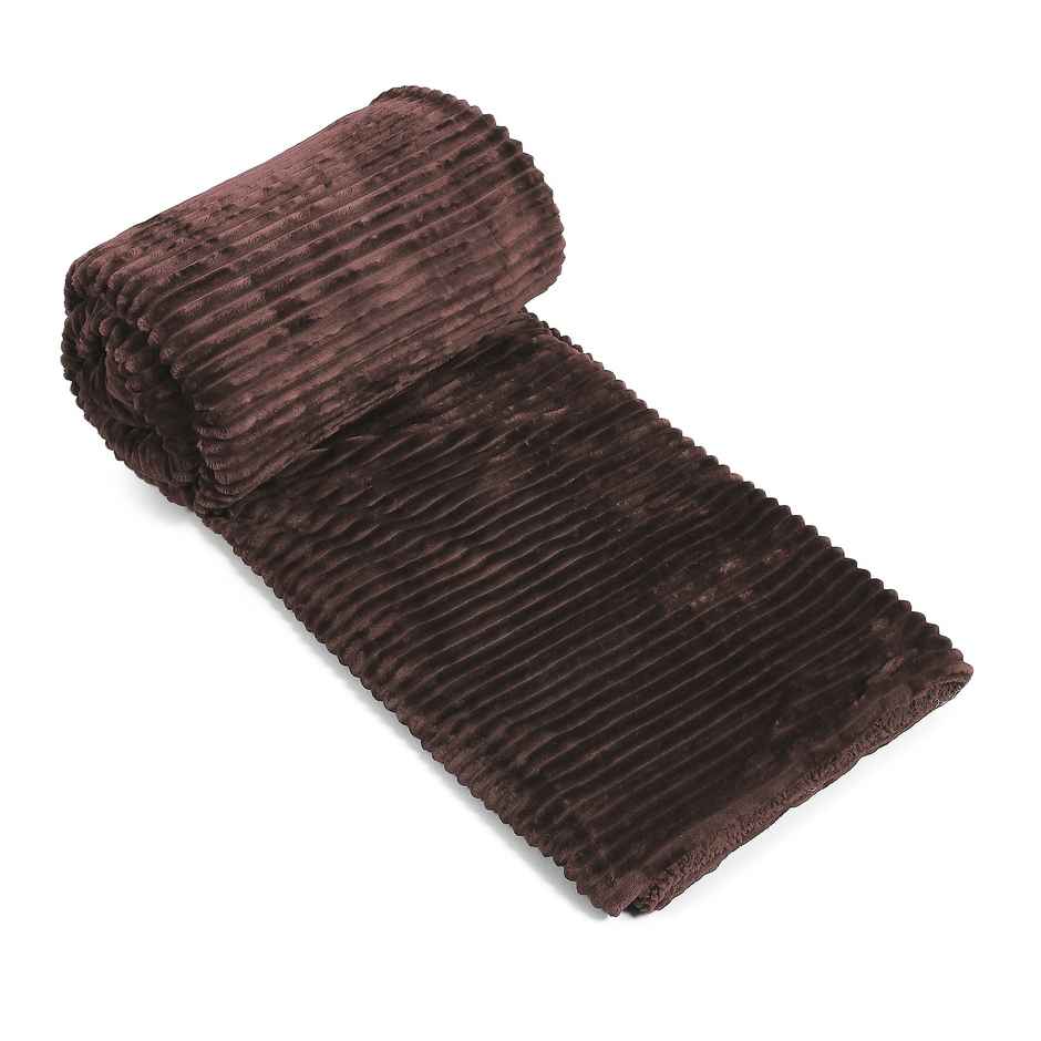 Status Ribbed Flannel Throw 150 x 200 Cm | Brown