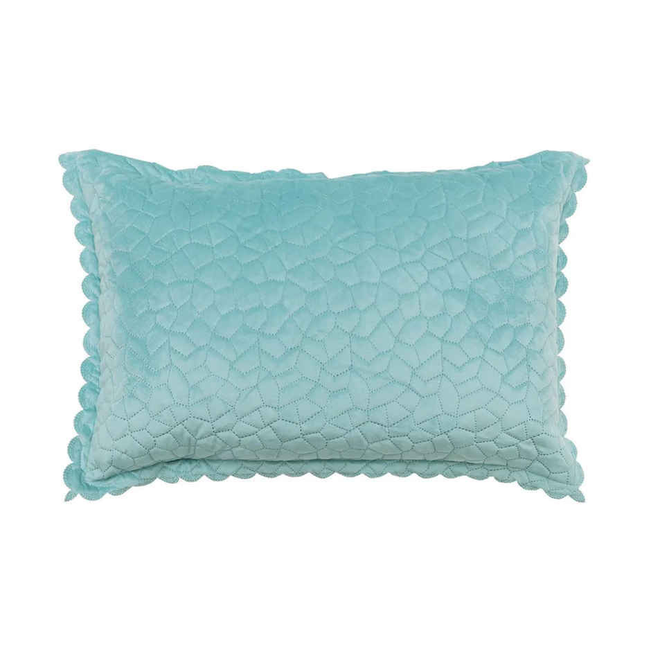Hosta Homes Velvet Fabric Laser Cut Crystal Aqua Pillow Cover Pack of 2
