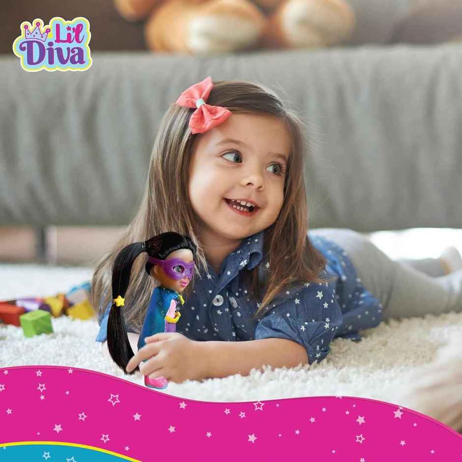 Li'l Diva Superhero Starlight 6 Inch Preschool Doll with Accessories (Ages 3+)