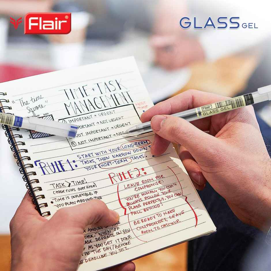Flair Glass Gel Pen Black Pack Of 5