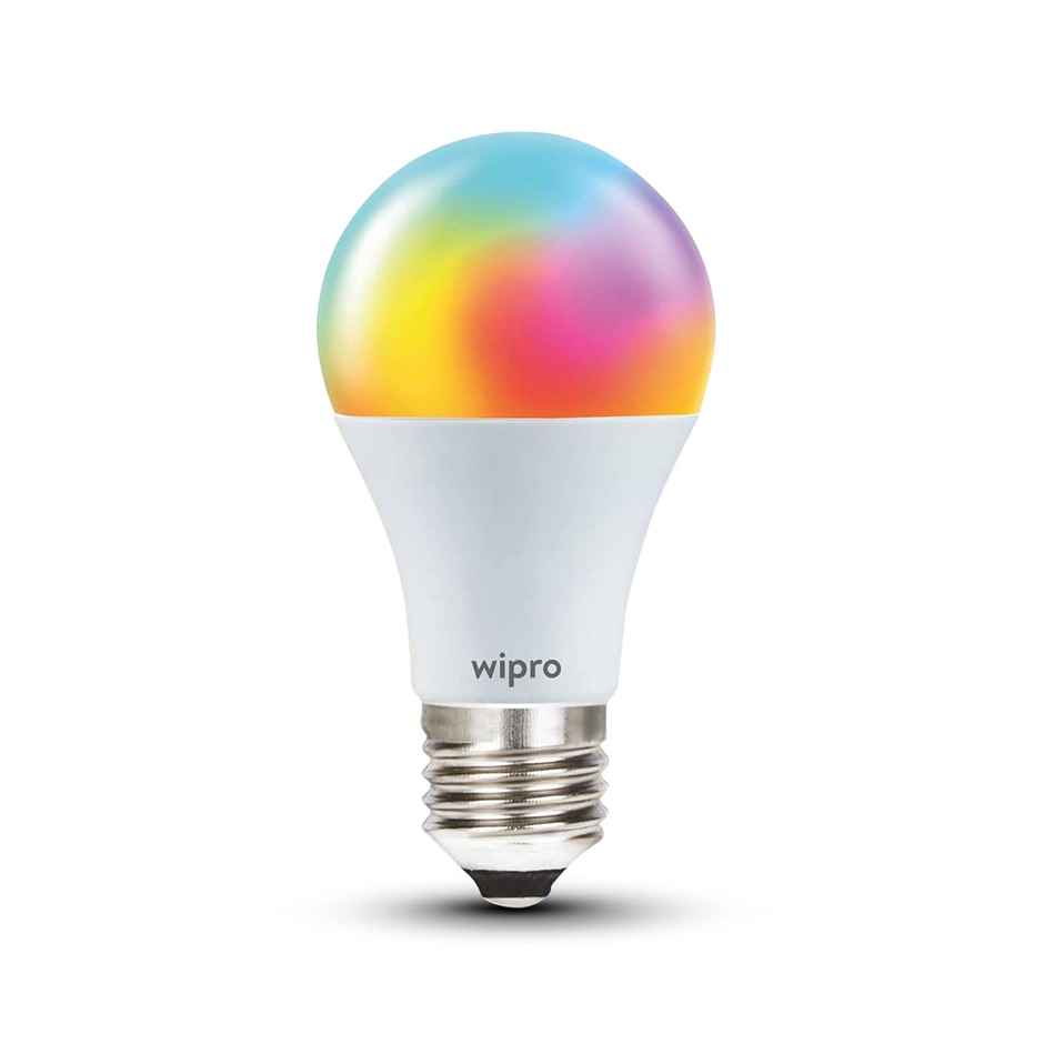 Wipro 9W E27 WiFi Smart LED Bulb, Compatible with Amazon Alexa & Google Assistant, Holder Type-Spiral