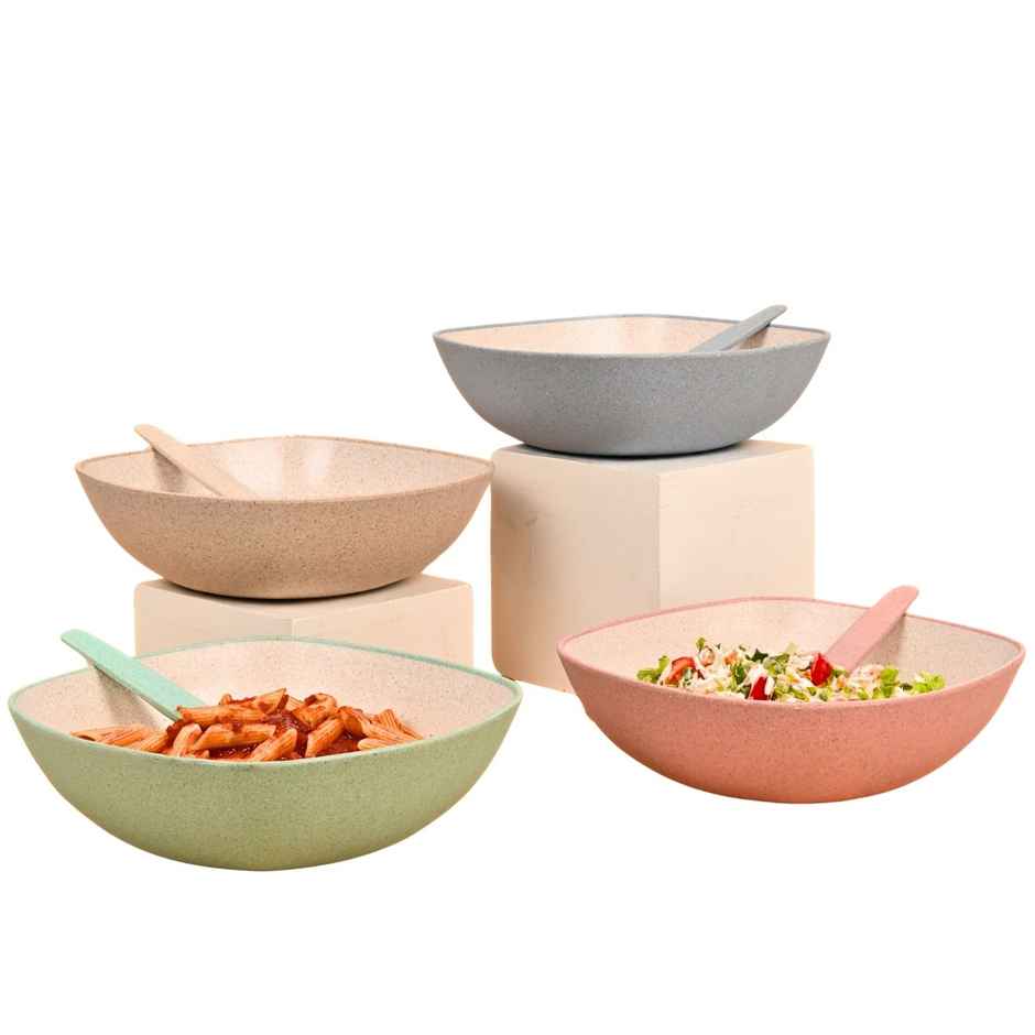 Eha Earth-Friendly Multipurpose Bowls | 750 ml | Made With Rice Husk Biocomposite | Set Of 4