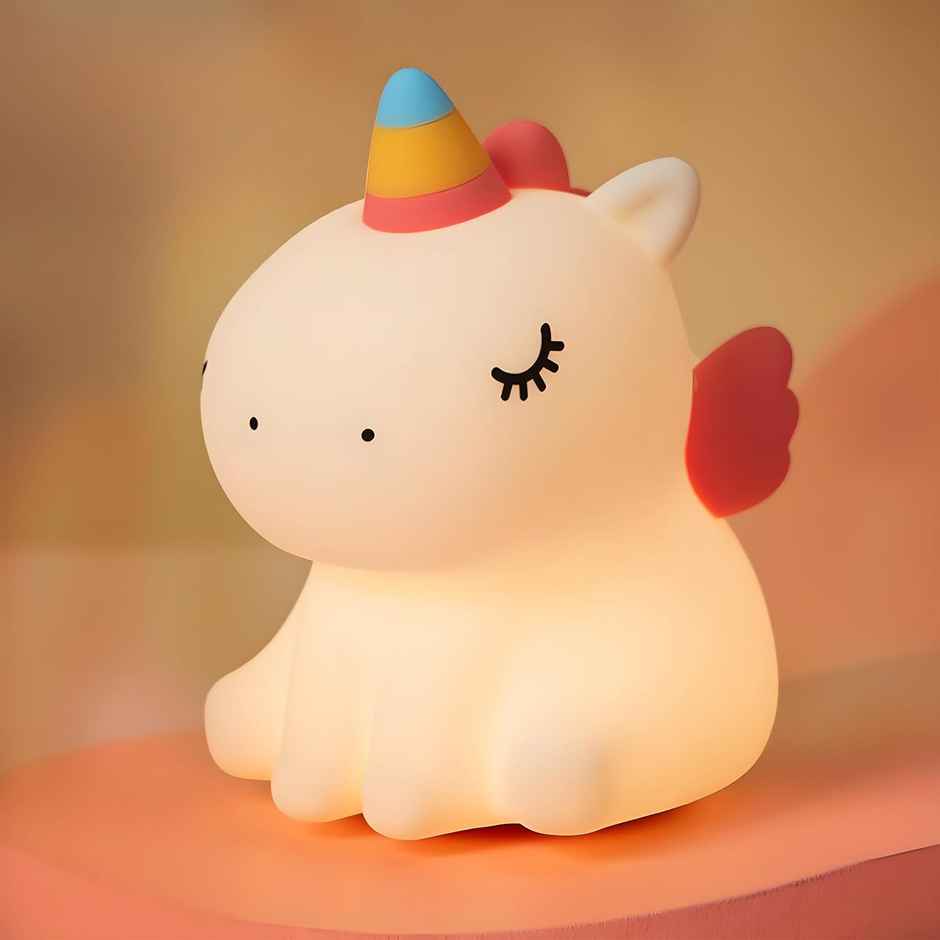 Toyshine Cute Sitting Unicorn Night Light Squishy Silicone 3 Level Dimmable Led Rechargeable