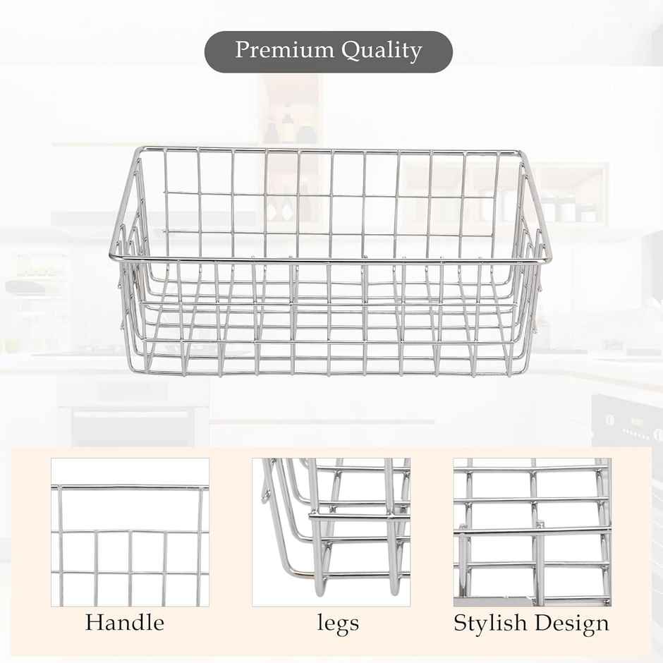 Kuber Industries Small Stainless Steel Dish Rack - 30 cm with Handle