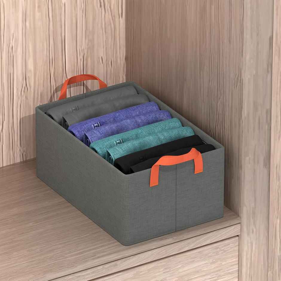 Kuber Industries Foldable Wardrobe Organisers Storage Box With Metal Frame & Handles
