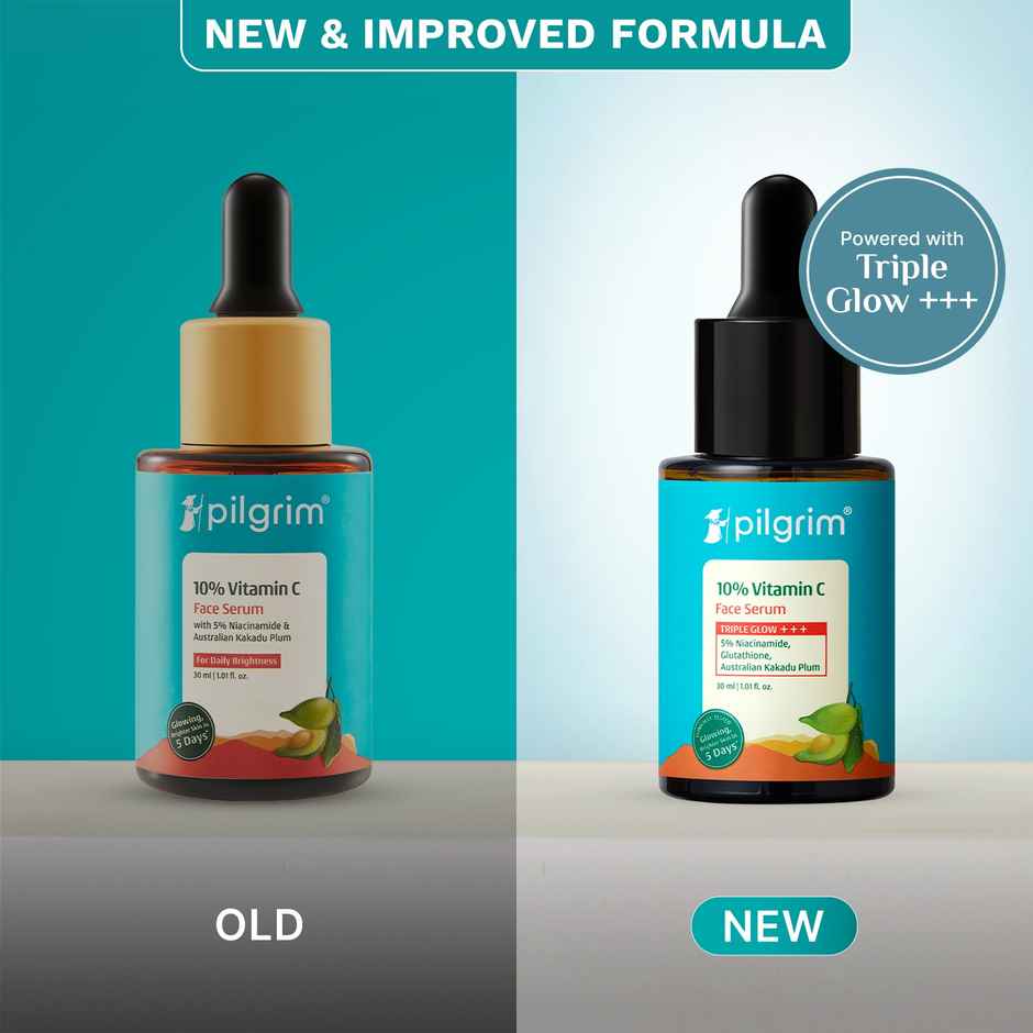 Pilgrim 10% Vitamin C Face Serum with 5% Niacinamide Reduces Dark Spots & Evens Skin Tone