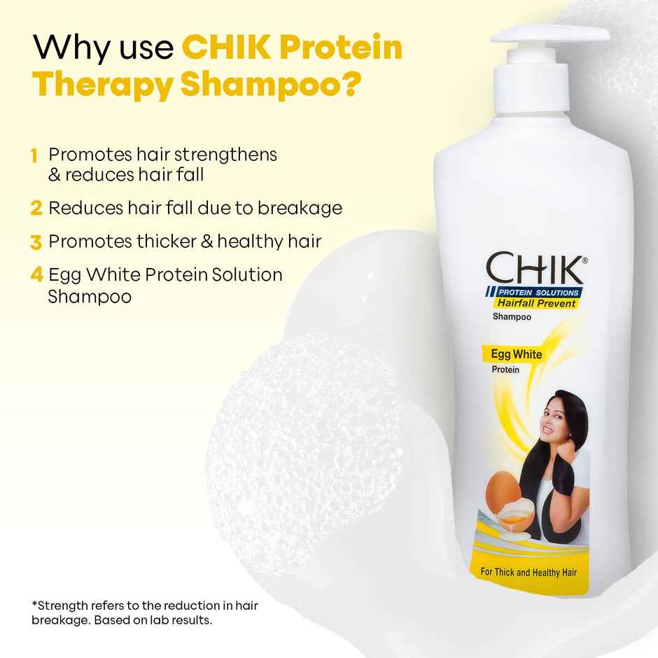 Chik Protein Solution Hairfall Prevent Shampoo, With Goodness Of Egg White, For Thick And Healthier Hair