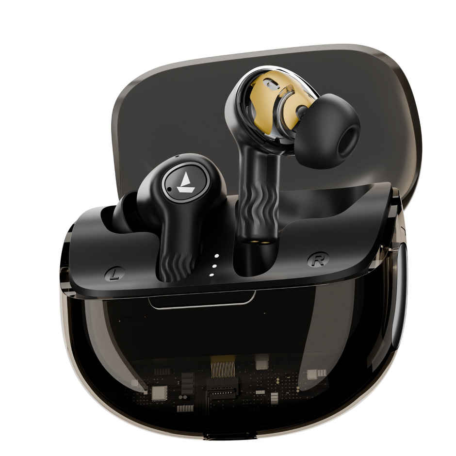 boAt Nirvana Crystl TWS Earbuds w/ 32dB ANC, 360 Spatial Audio, 100H Playtime | Quantum Black
