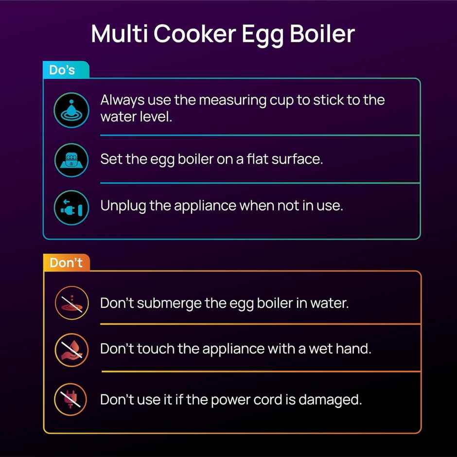 Wipro Elato BE201 4 in1 Multicooker 500 Watt - Boils up to 16 Eggs, Steam Rice, Poach Eggs, Cook Vegetables - 3 Boiling Modes, Concurrent Cooking - Silver