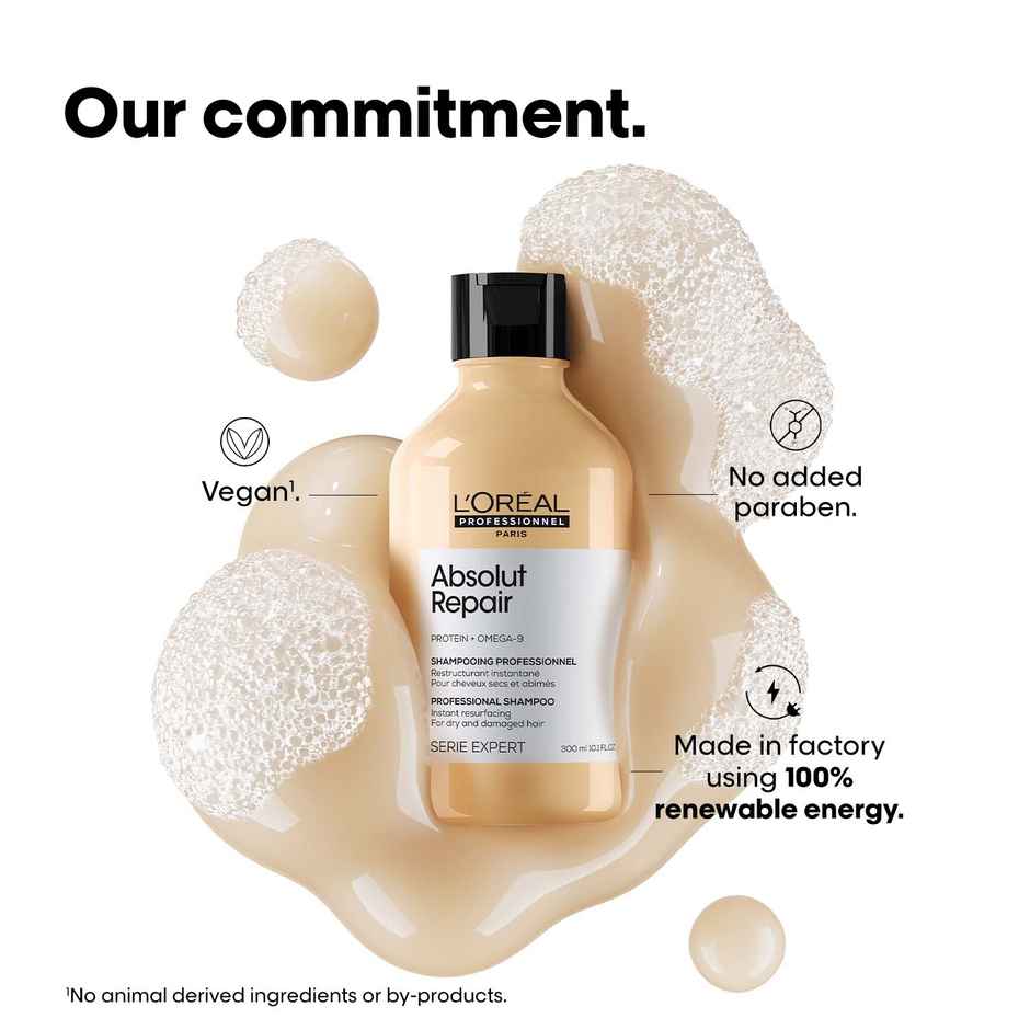 L'Oréal Professionnel Absolut Repair Shampoo For Dry and Damaged Hair With Wheat Protein