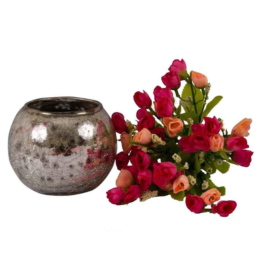 Tied Ribbons Artificial Peony Flowers With Vase