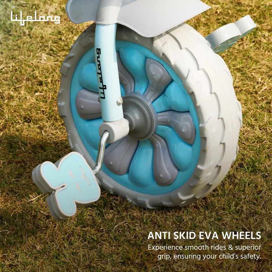Lifelong Kids Tricycle 2-5 Years | EVA Wheels, Bell & Toy Basket | Blue