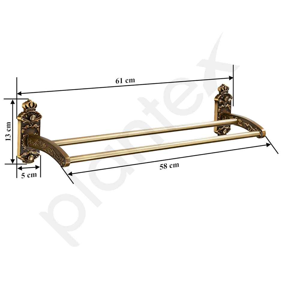 Plantex 24 inch Antique Aluminum Towel Rack | Wall Mount | Bathroom