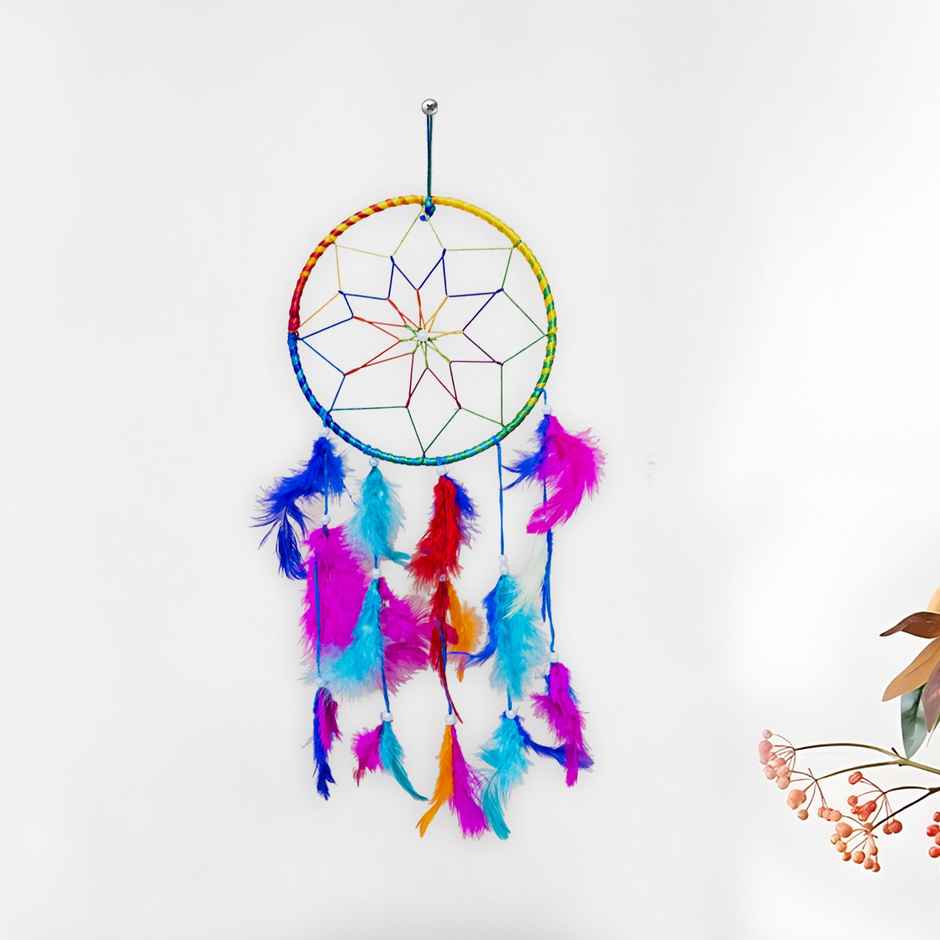 Urbanfix Multi-Colour Dream Catcher for Home & Bedroom | Decorative Bohemian Wall Hanging
