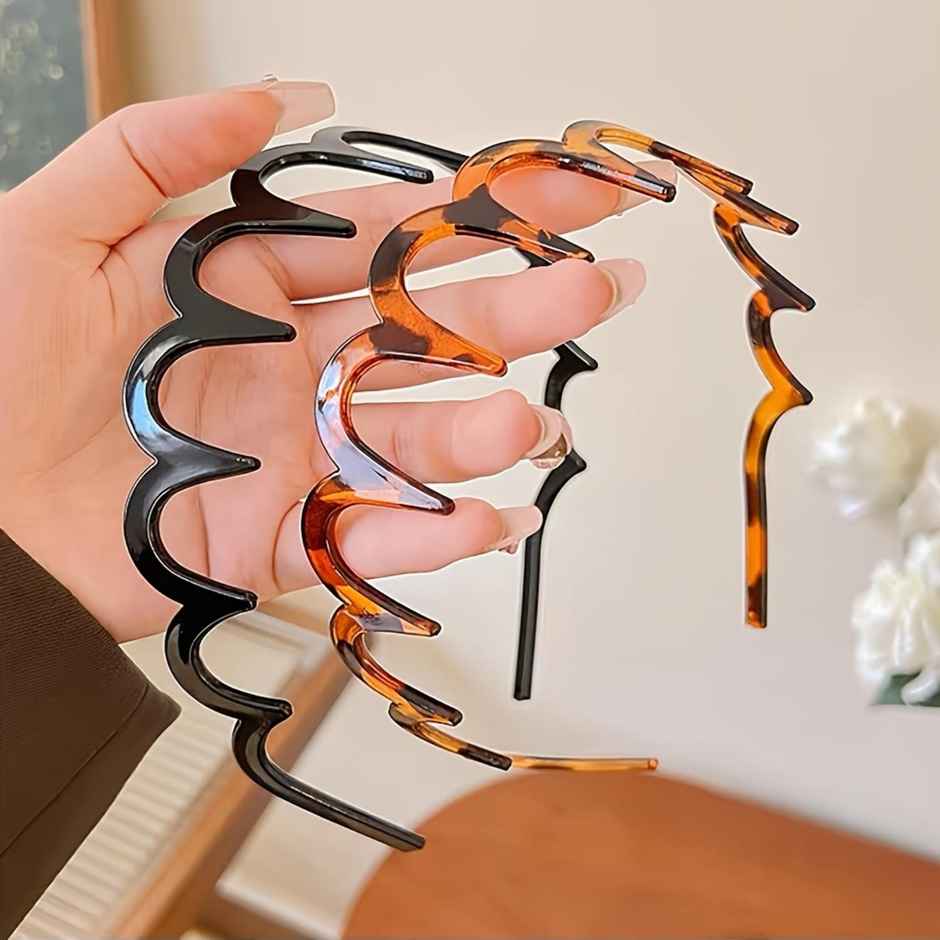 Chronex 2 Pcs Chic Resin Wave Hairbands For Women | AsBAUted