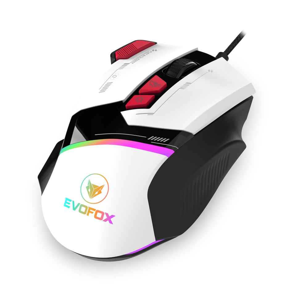 EvoFox Blaze Ultra Value 8 Button Programmable Gaming Mouse with 1000Hz Polling Rate | Gaming Grade DPI 200 to 12800 | Ultra-Responsive 7000fps | RGB Lights with Music sync Mode | Windows Software - Blaze (Black)