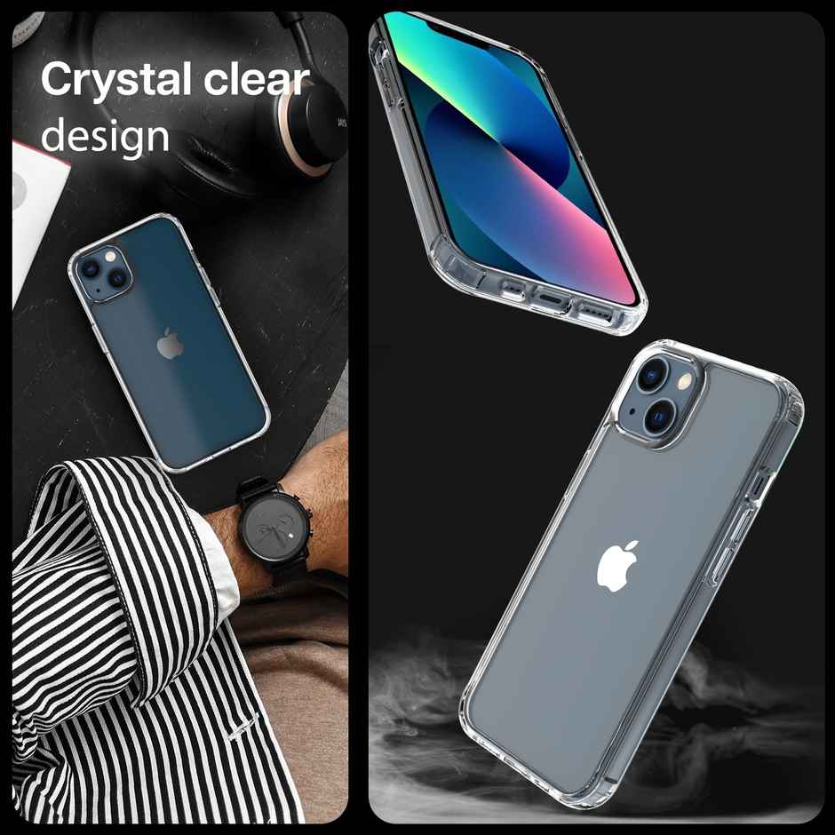 Kapaver Iphone 13 Back Cover Case | Hybrid - Crystal Clear