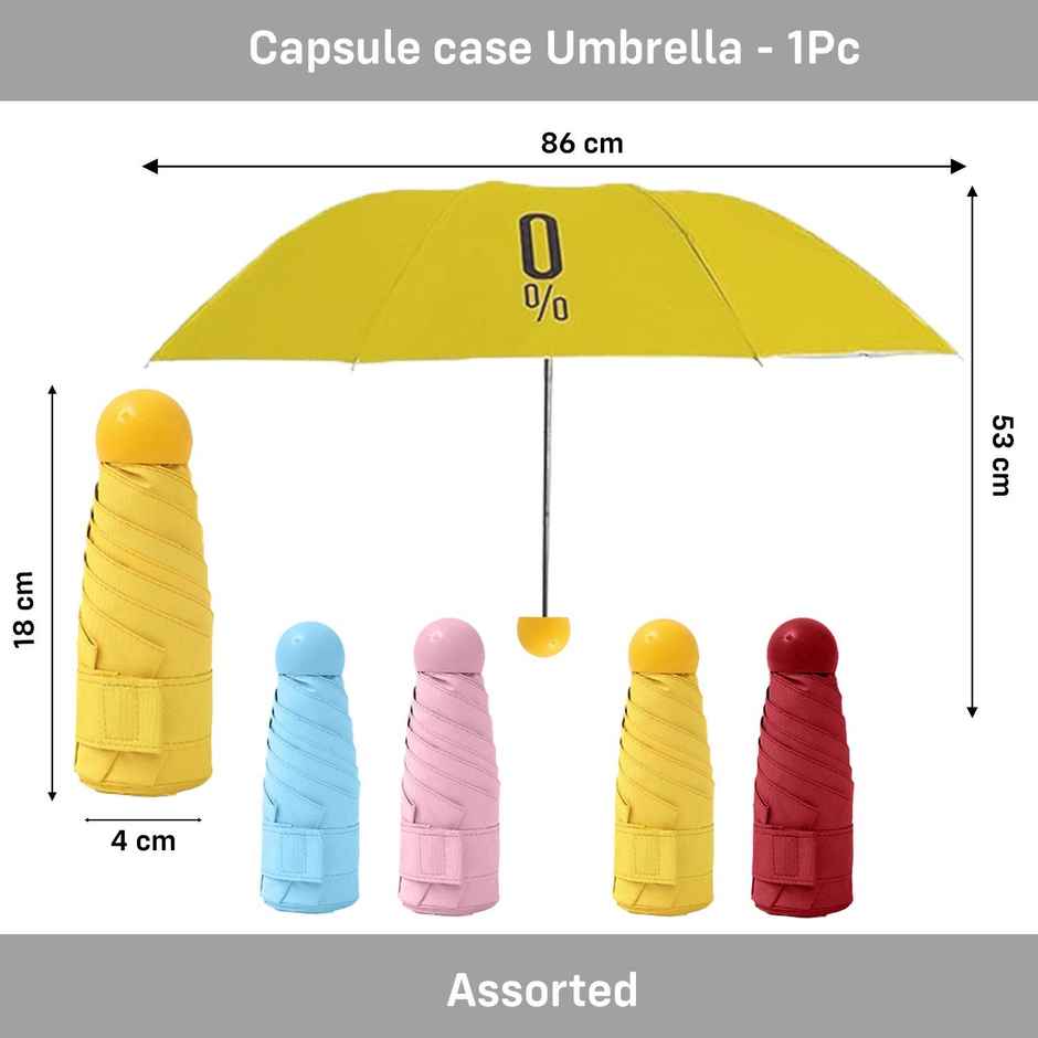 Party Propz Capsule Umbrella with hard case (Colour May Vary)