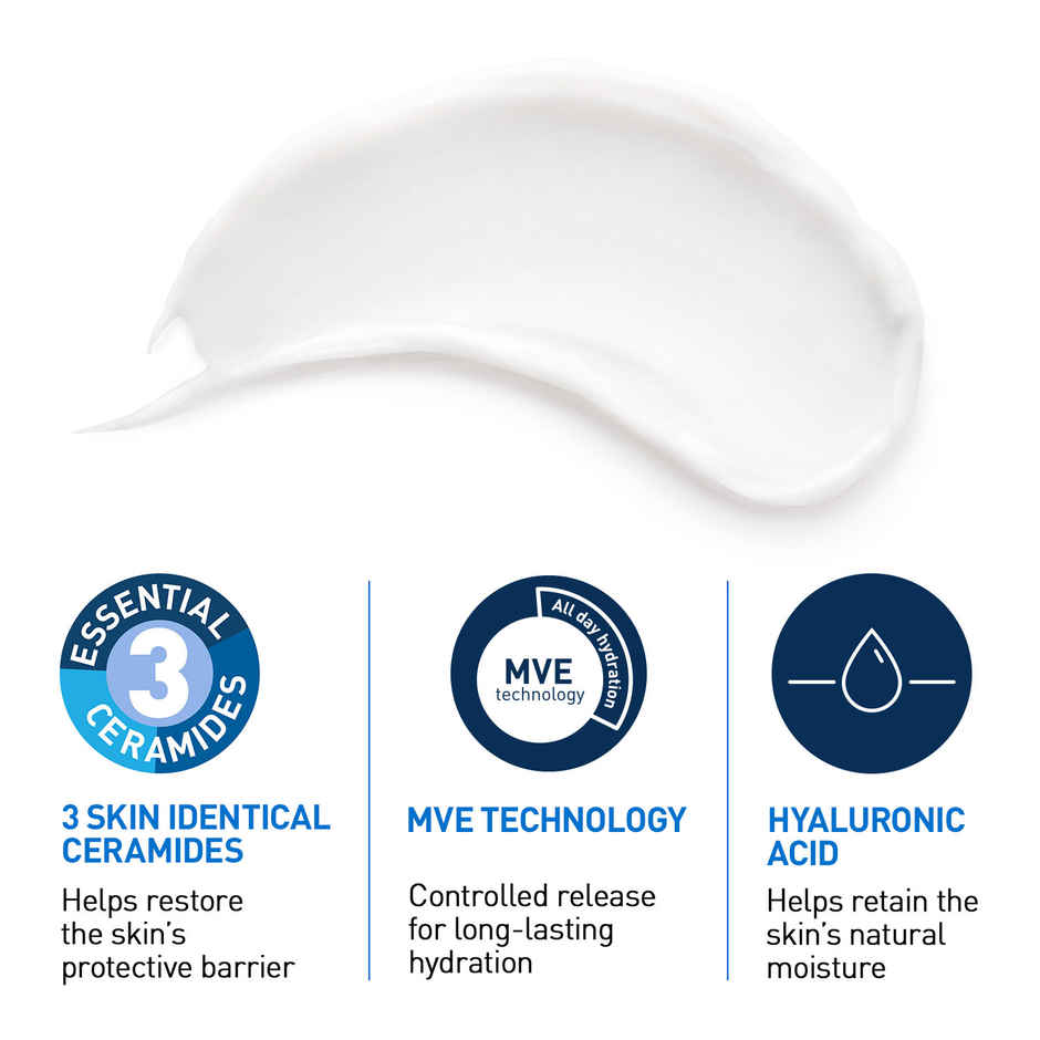 CeraVe Moisturizer Cream For Dry Skin Barrier Repair With Ceramides & Hyaluronic Acid