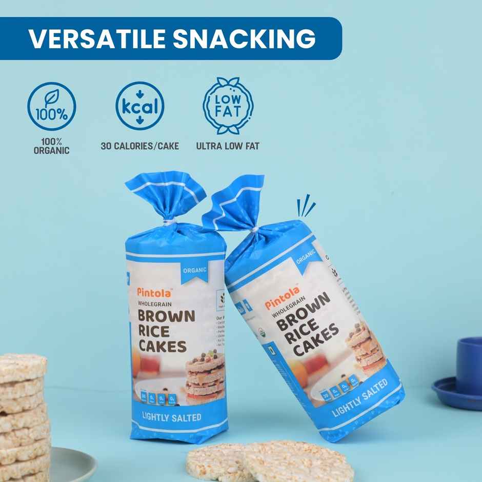 Pintola Organic Wholegrain Brown Rice Cakes | All Natural | Lightly Salted | Pack Of 1