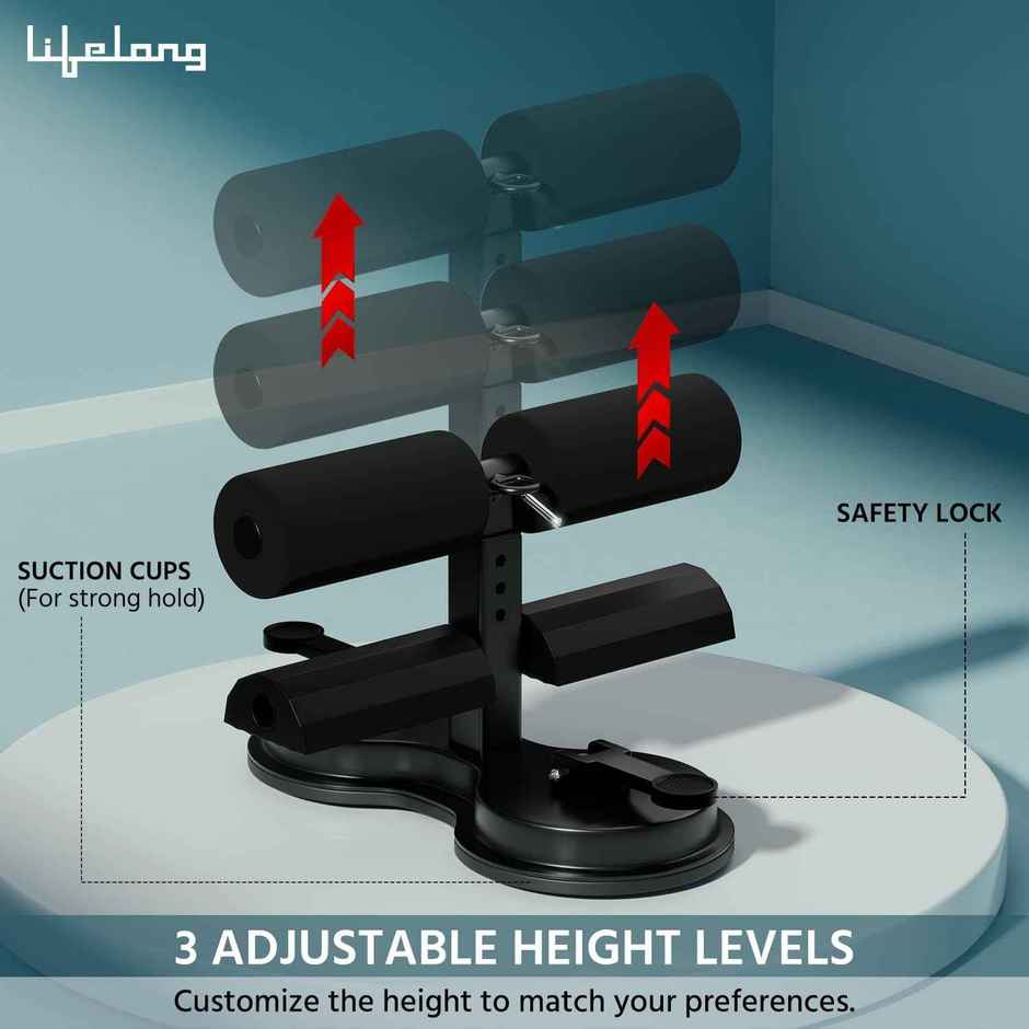 Lifelong Tummy Trimmer with Double Suction Cup SitUp Bar For Abdominal Exercise,Leg Muscle Training