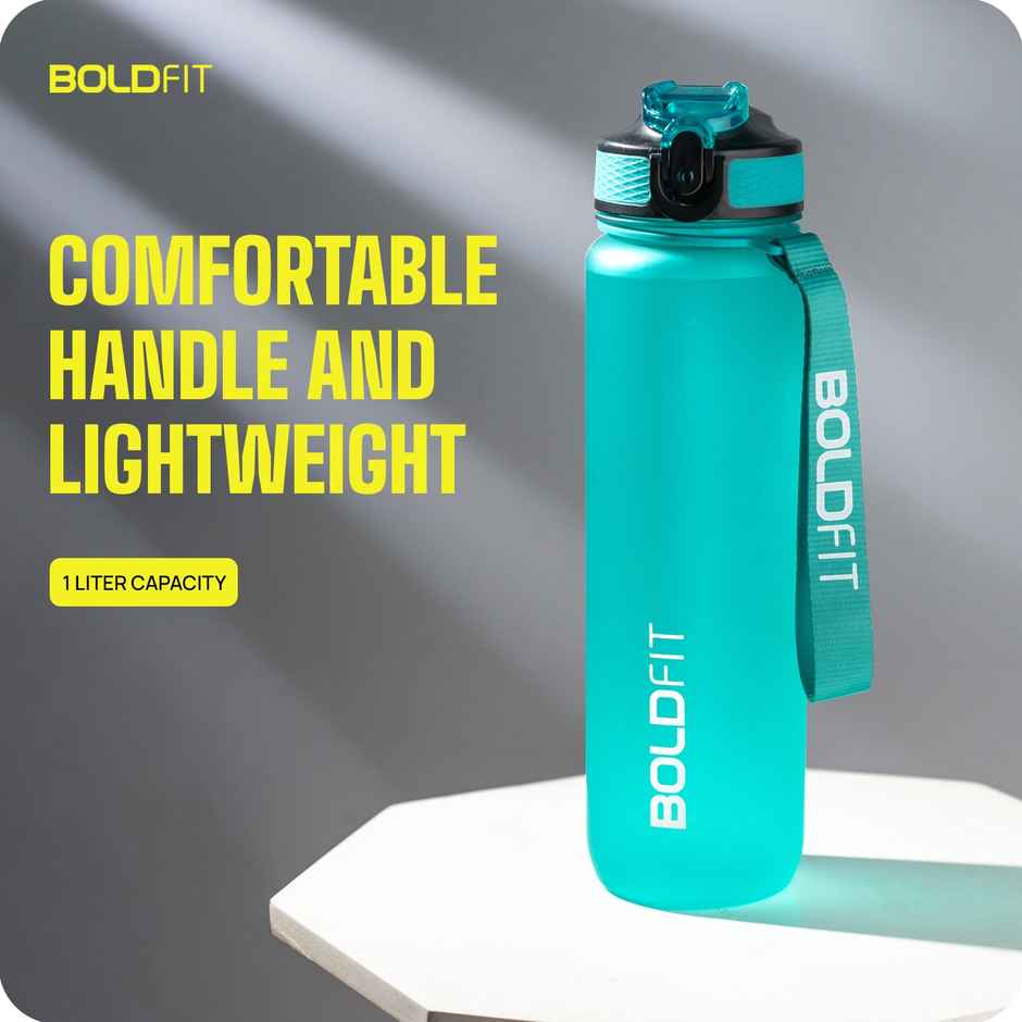 Boldfit Water Bottles 1 Litre Sipper With Straw Unbreakable | Mintgreen Plastic