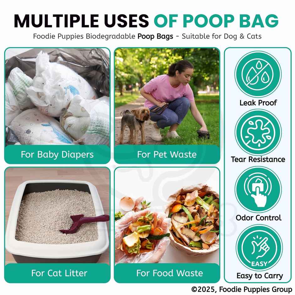 Foodie Puppies Pet Biodegradable Scented Poop Bags | 15 Bags Per Roll
