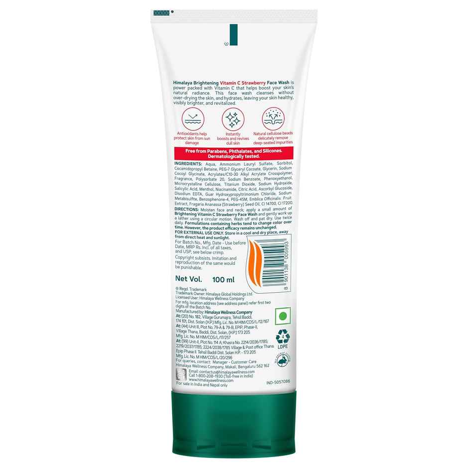 Himalaya Wellness Company B Vitami C Strawberry Face Wash