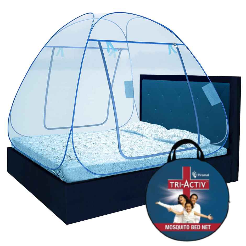 Tri-Activ Premium Machardani Mosquito Net For Double Bed | Piramal Blue