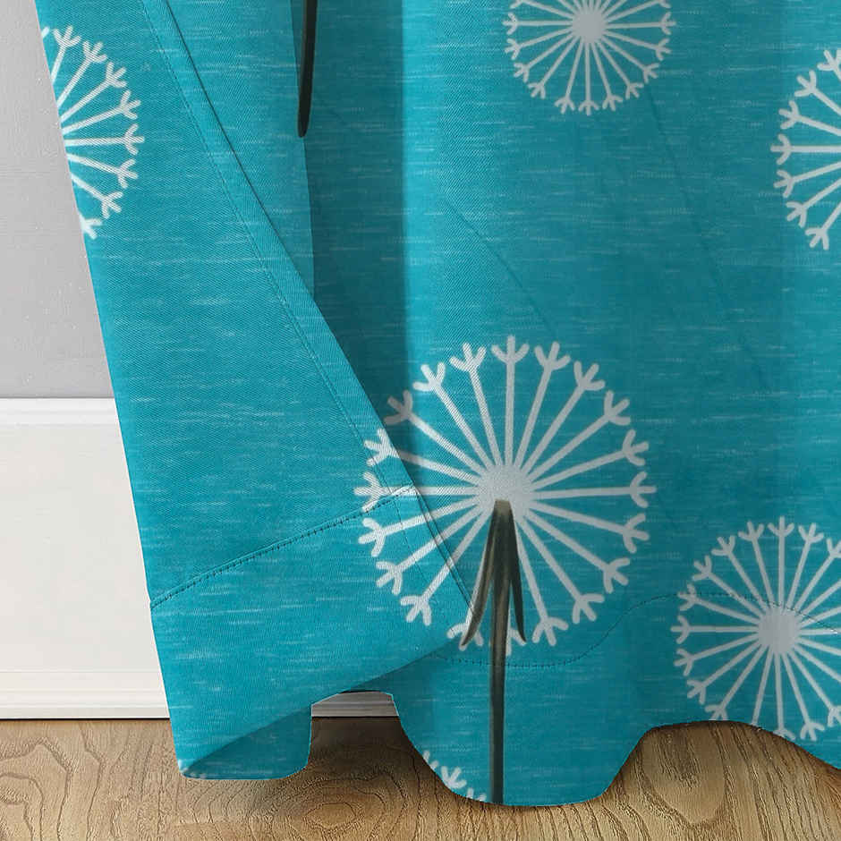 BAY6 Polyester Window Curtains | Set of 2 | 5x4 ft | Light Blue