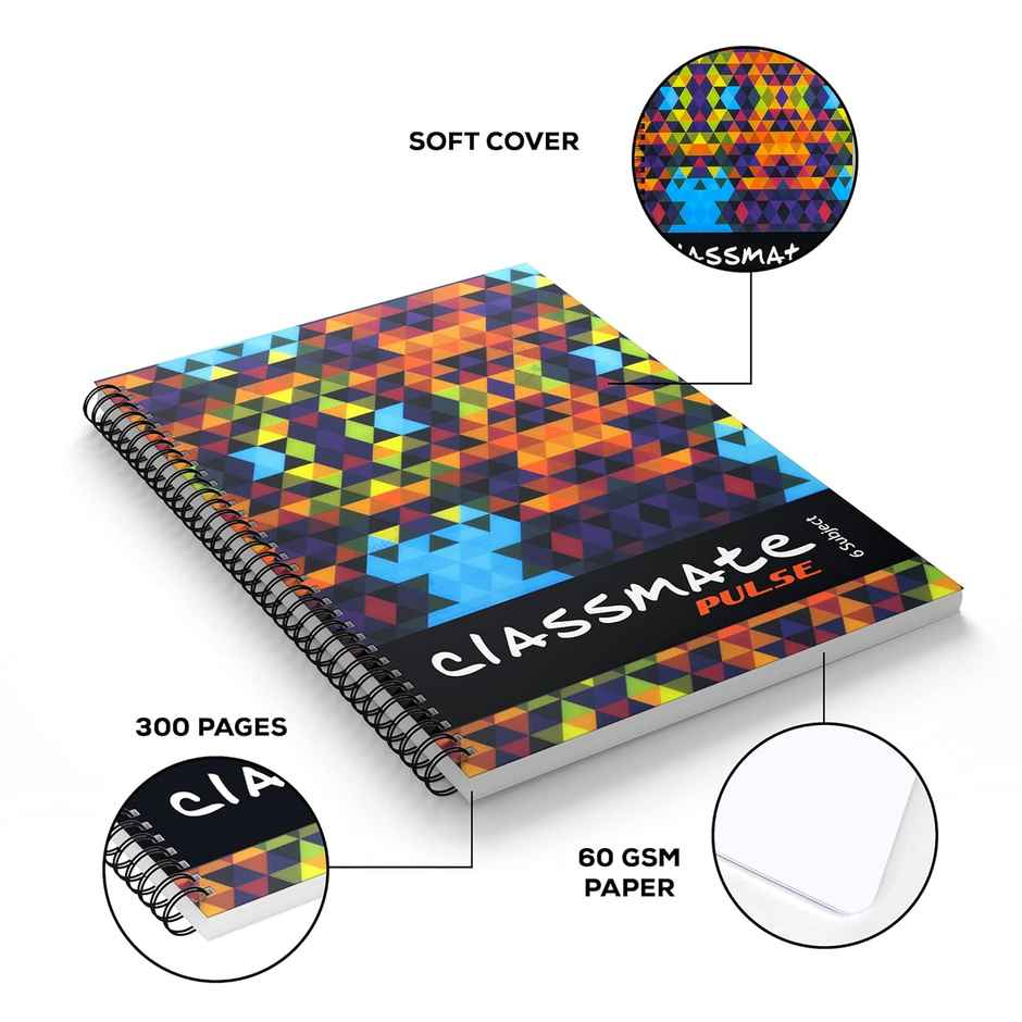 Classmate Pulse Notebook - 297 X 210 Mm, 300 Pages, Unruled--Set Of 1