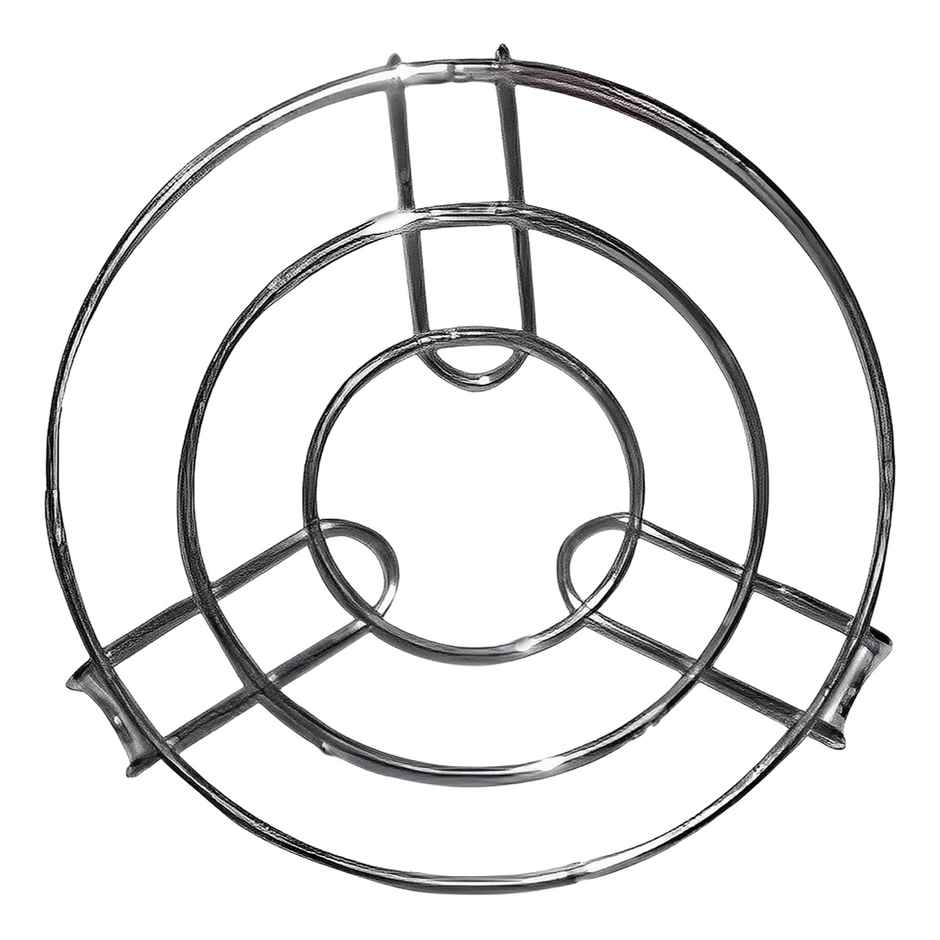 Kuber Industries Stainless Steel Iron Stand | Round Steamer Rack | Silver