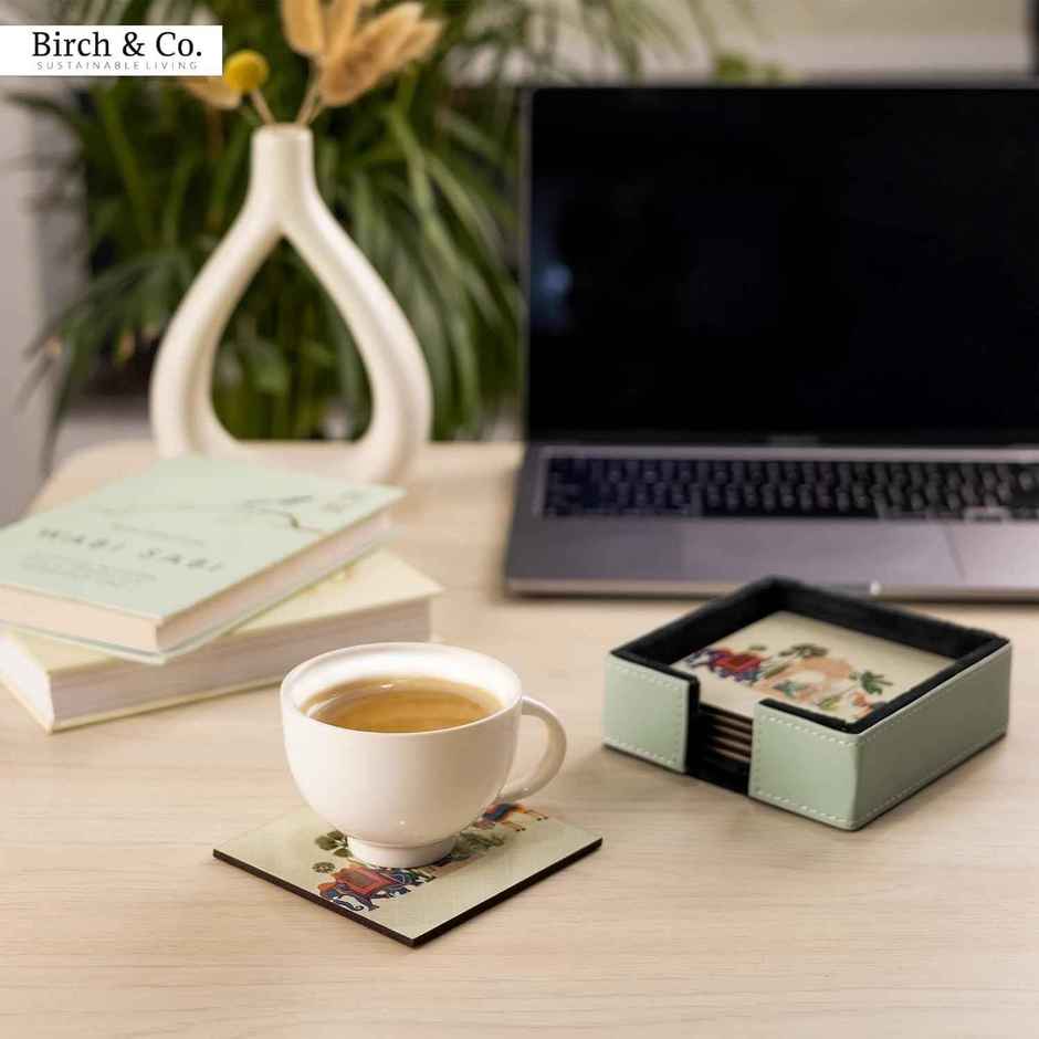 Birch & Co. Coaster | Royal Gaja Coaster Set of 6 with Holder