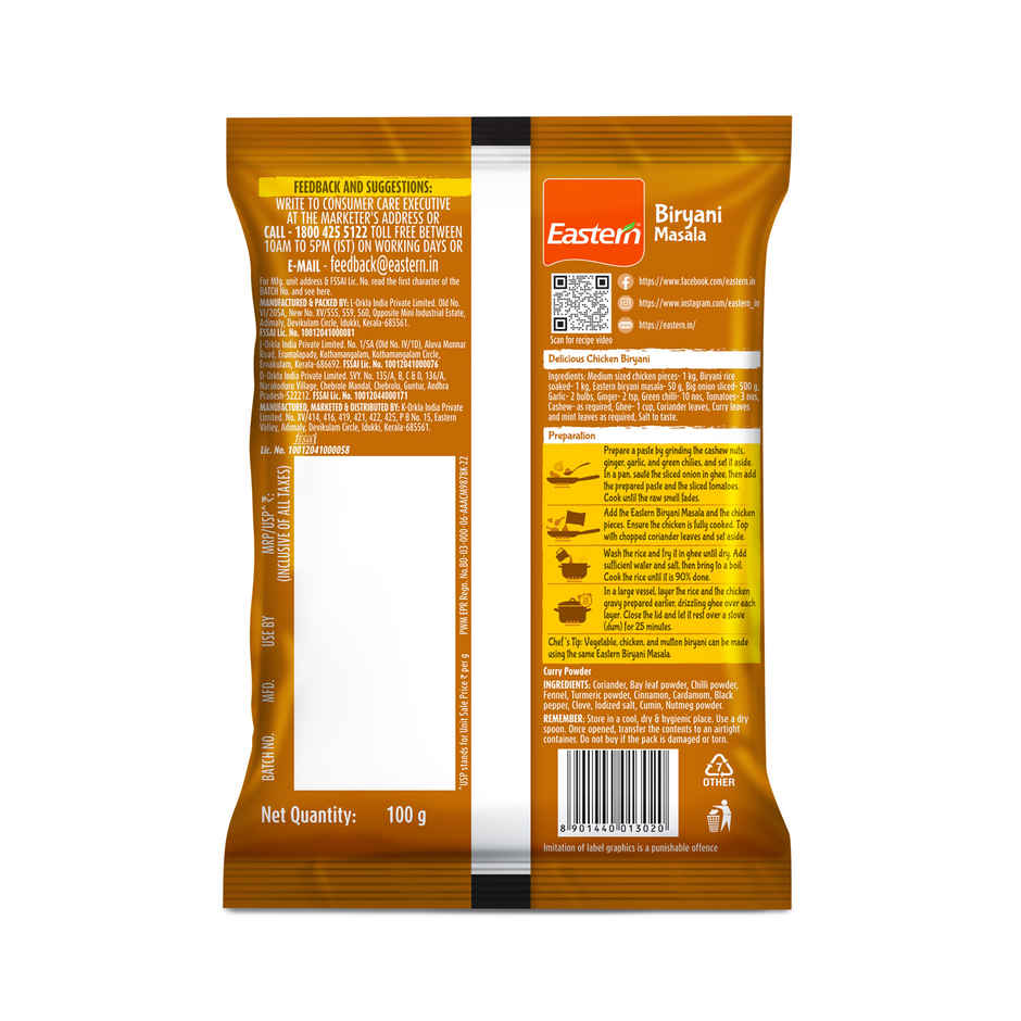 Eastern Authentic Biryani Masala Powder | Since 1983