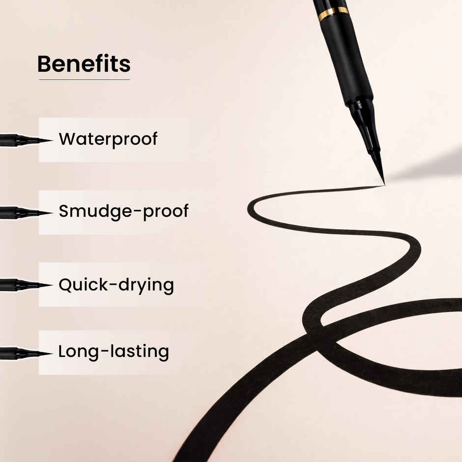 Swiss Beauty Bold Felt Tip Eyeliner | Jet Black