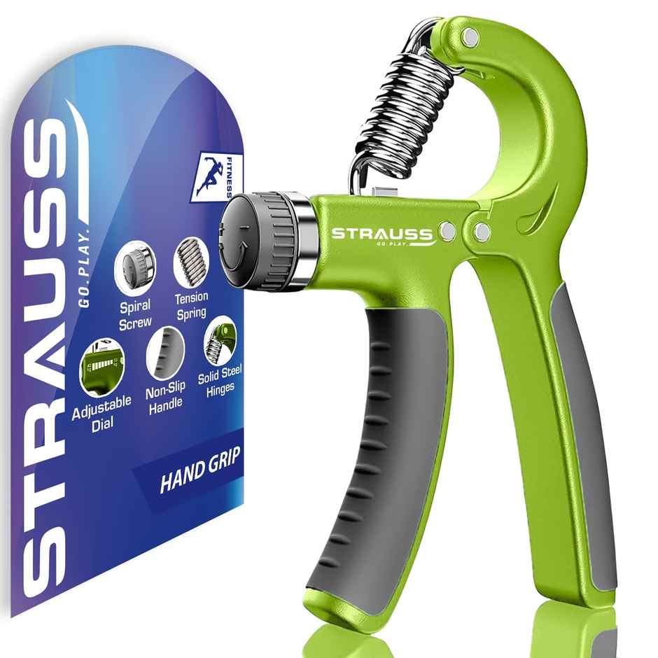Strauss Adjustable Hand Grip Strengthener, (Black/Green)