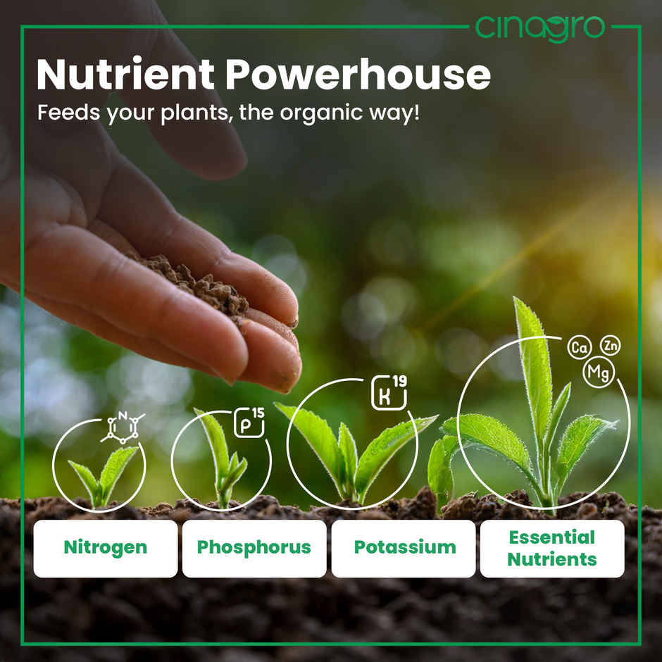 Cinagro Neem Cake Plant Fertilizer and Soil Enhancer Rich in Nitrogen, Phosphorus & Potassium