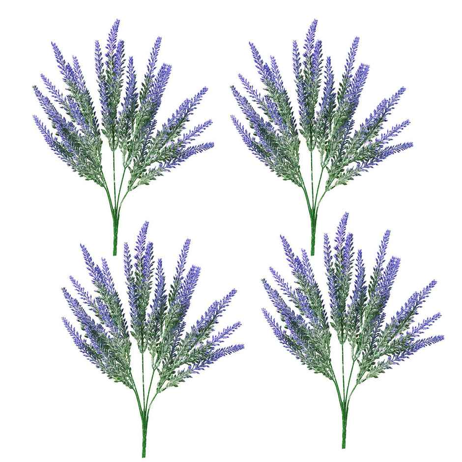 Tied Ribbons Set Of 4 Artificial Lavender Flower Sticks