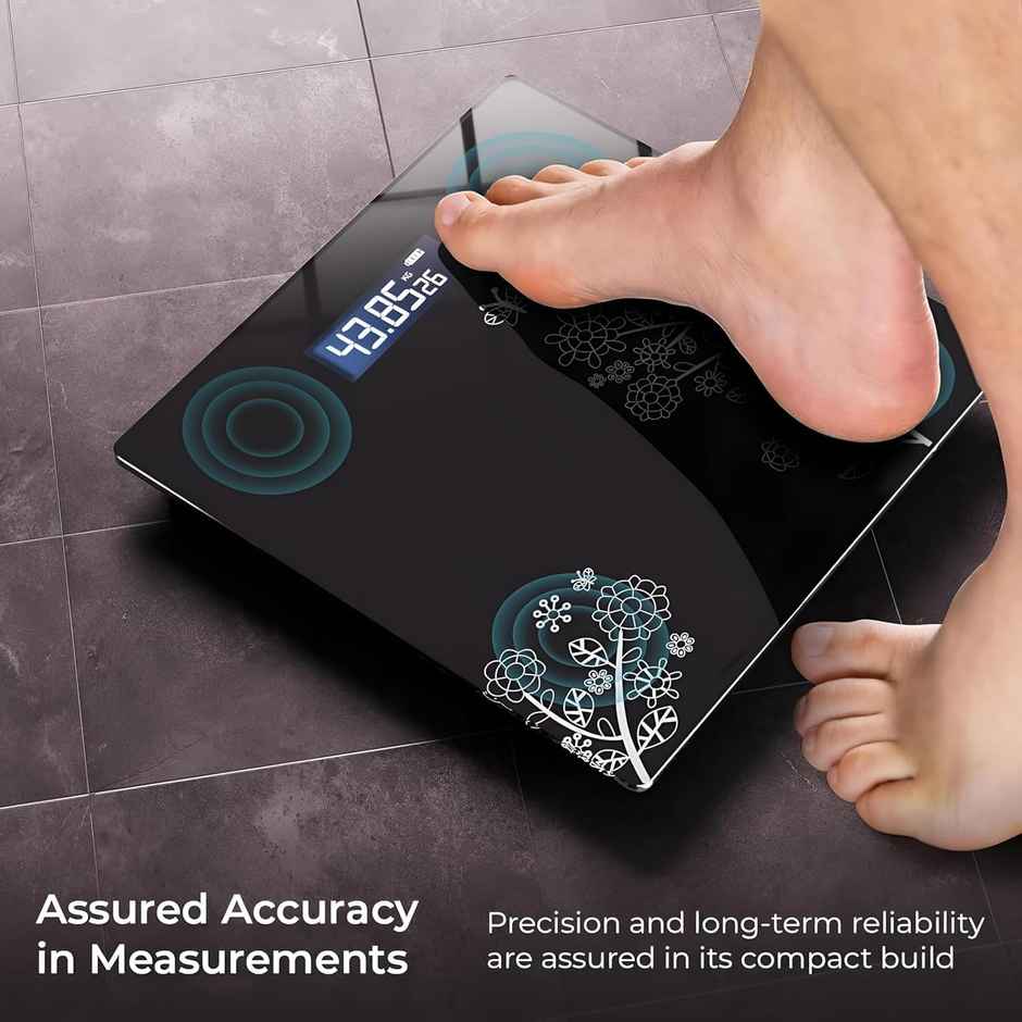 Atom AL450 Bathroom Scale | Glass Platform | LCD Display | High Accuracy