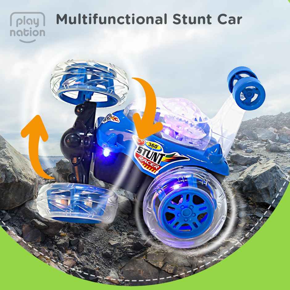 PlayNation Remote Control 360 Degree Twisting Stunt Car Scale Ratio 1:24 - Blue