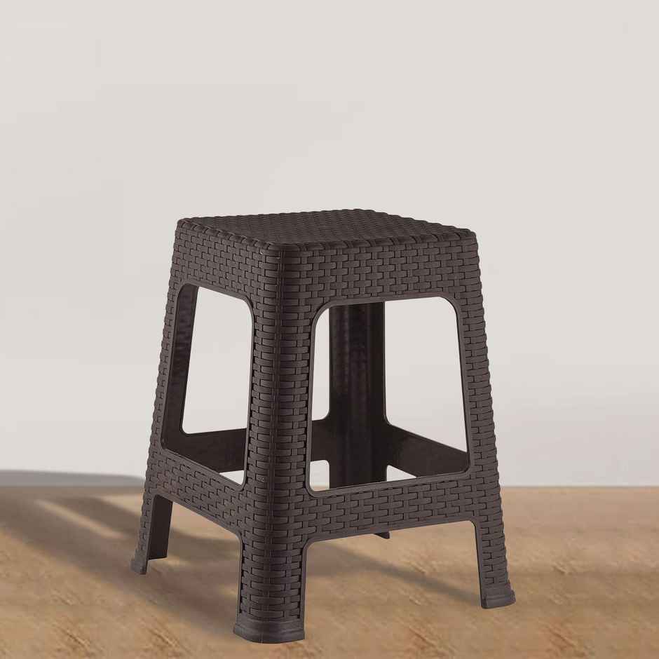 Kuber Industries Plastic Sitting Stool | Bedroom | Kitchen | Living Room | Brown