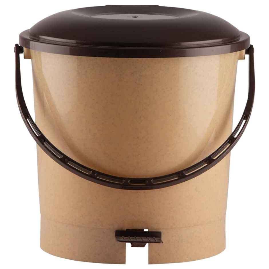 Kuber Industries Plastic 7 L Pedal Dustbin With Handle | For Home-Kitchen-Office-Bathroom | Peach