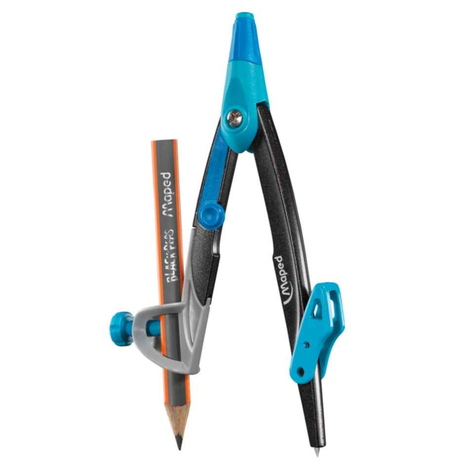 Maped Metal Open Geometry Box - 9 Instrument Transparant Box | Assorted