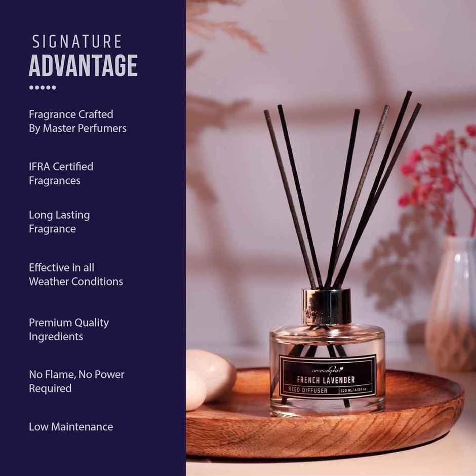 Aromahpure Premium Reed Diffuser - Lavender With 6 Fiber Reed Stick