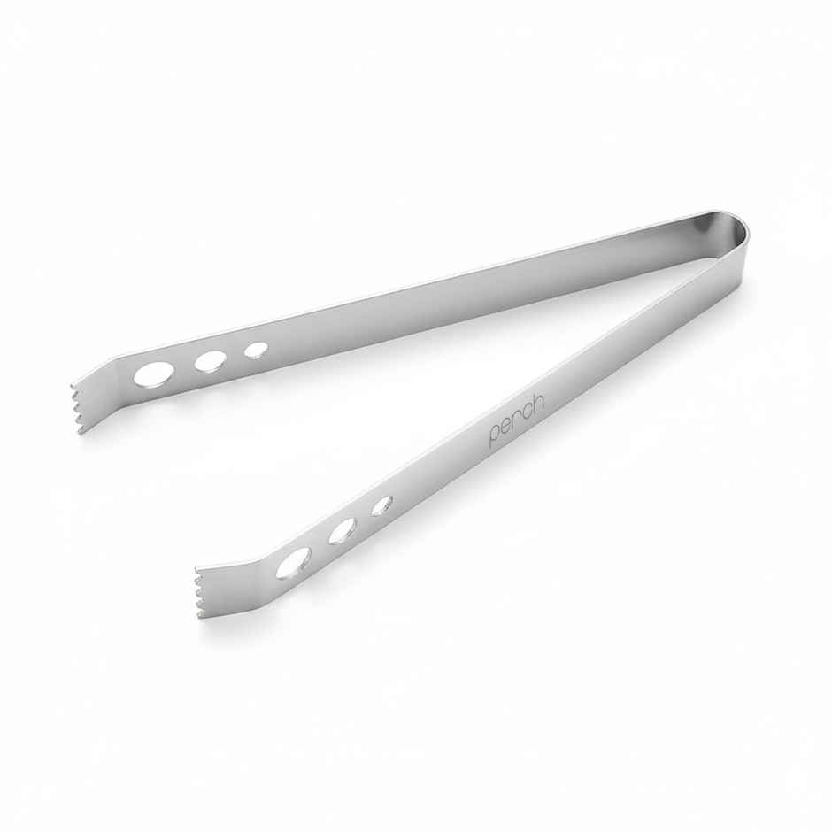 Perch Stainless Steel Ice Tong for Ice Cubes | Silver
