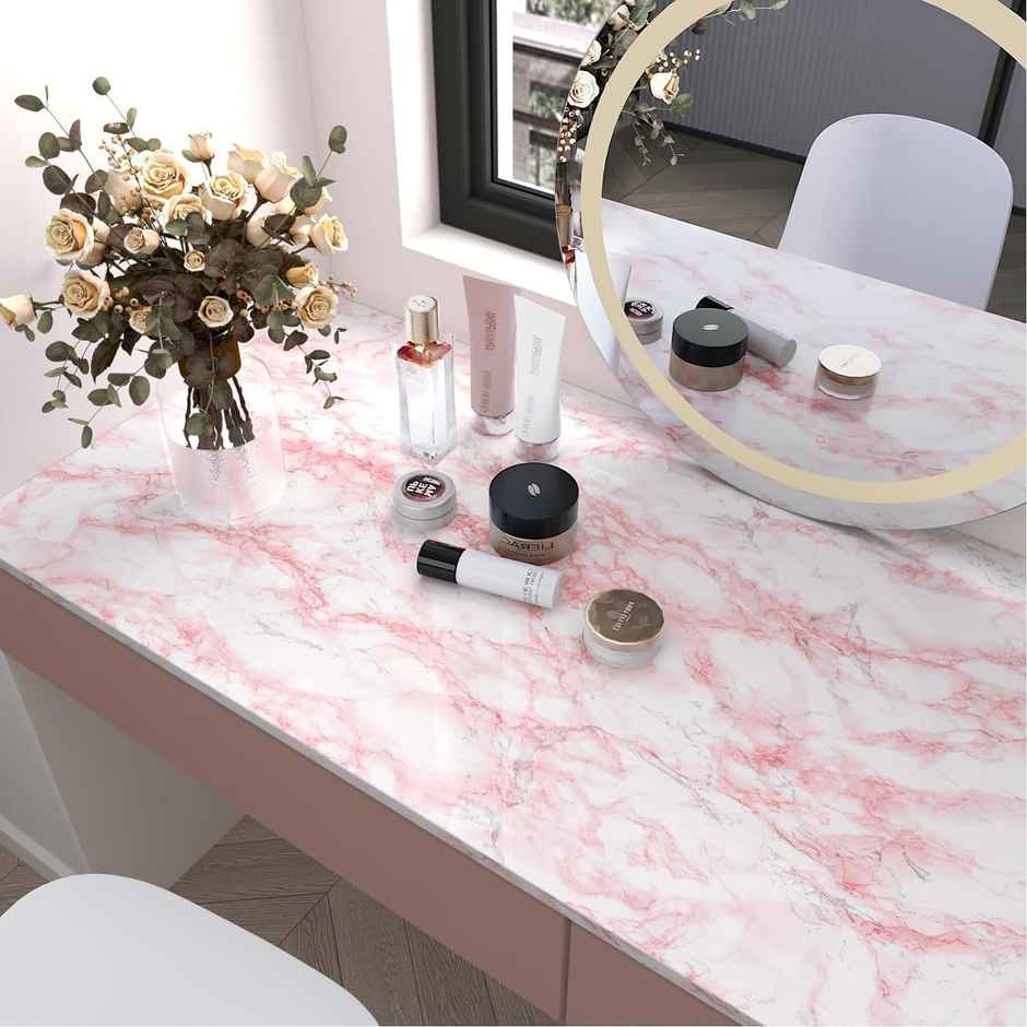 Perpetual Marble Stickers | DIY Peel & Stick Waterproof Wallpaper | 60 x 200Cm | Pink