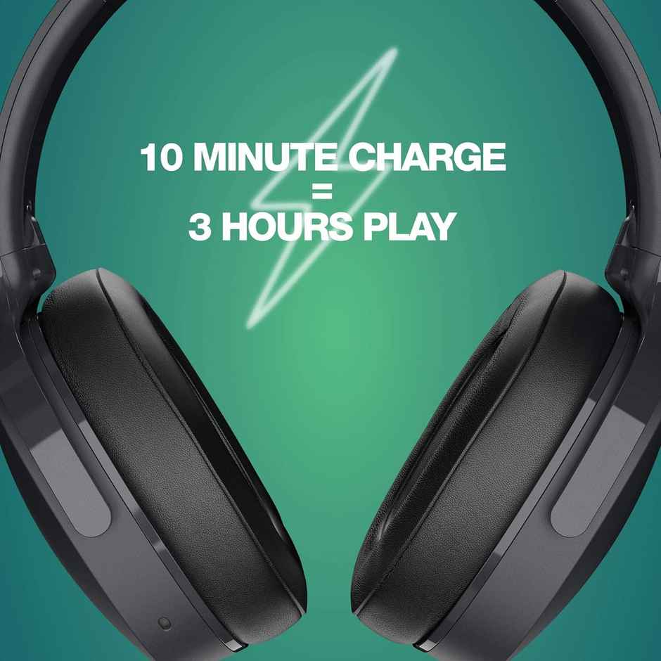 Skullcandy Hesh Anc Wireless Over-Ear Headphones, Active Noise Cancelling, Wireless Charging- Black